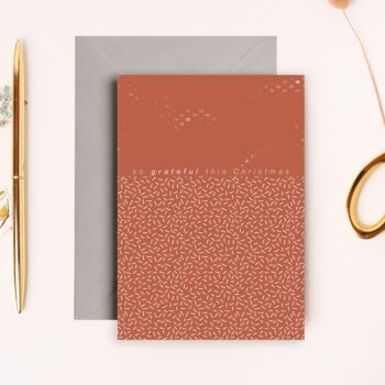 ‘Grateful Christmas’ A6 Greeting Card with Grey Envelope