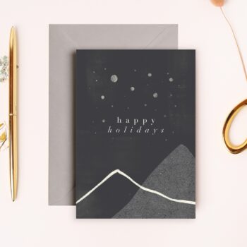 ‘Happy Holidays’ A6 Greeting Card with Grey Envelope