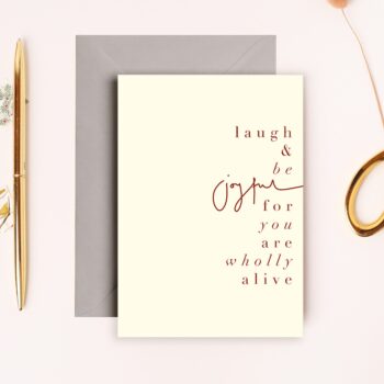 ‘Joyful Wholly Christmas’ A6 Greeting Card with Grey Envelope