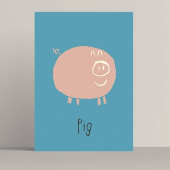 Cheerful Pig Art Print