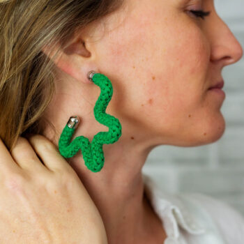 Star shaped colorful cotton earrings, Non-allergenic Star shaped Earrings, 27 colour choices