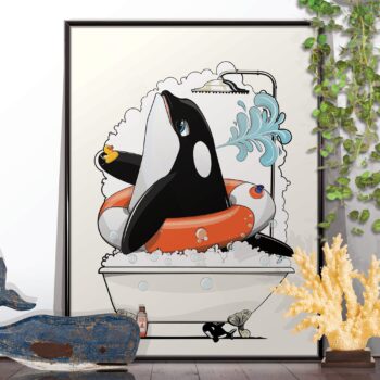 Orca Whale in the Bath Print
