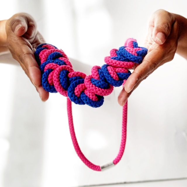 The Valentines necklace - Pink valentines necklace, pink heart necklace, sustainable pink jewellery