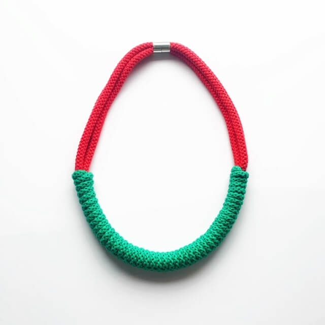The Rita Necklace - Ecru and Mustard statement rope jewellery