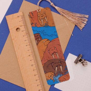 Walruses Aluminium Bookmark, Global Warming Illustration, Arctic Animals