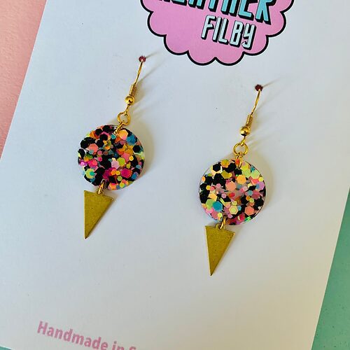 'Liquorice All-sorts' Circle Earrings