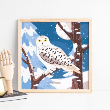 Snowy Owl Art Print - Bird Illustration
