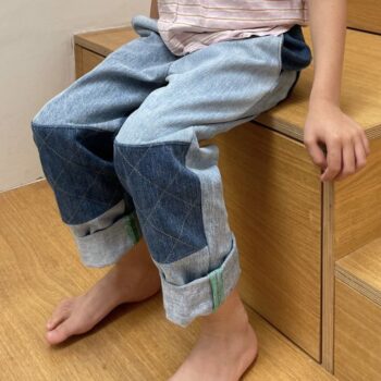 Kids recycled denim baggy jeans