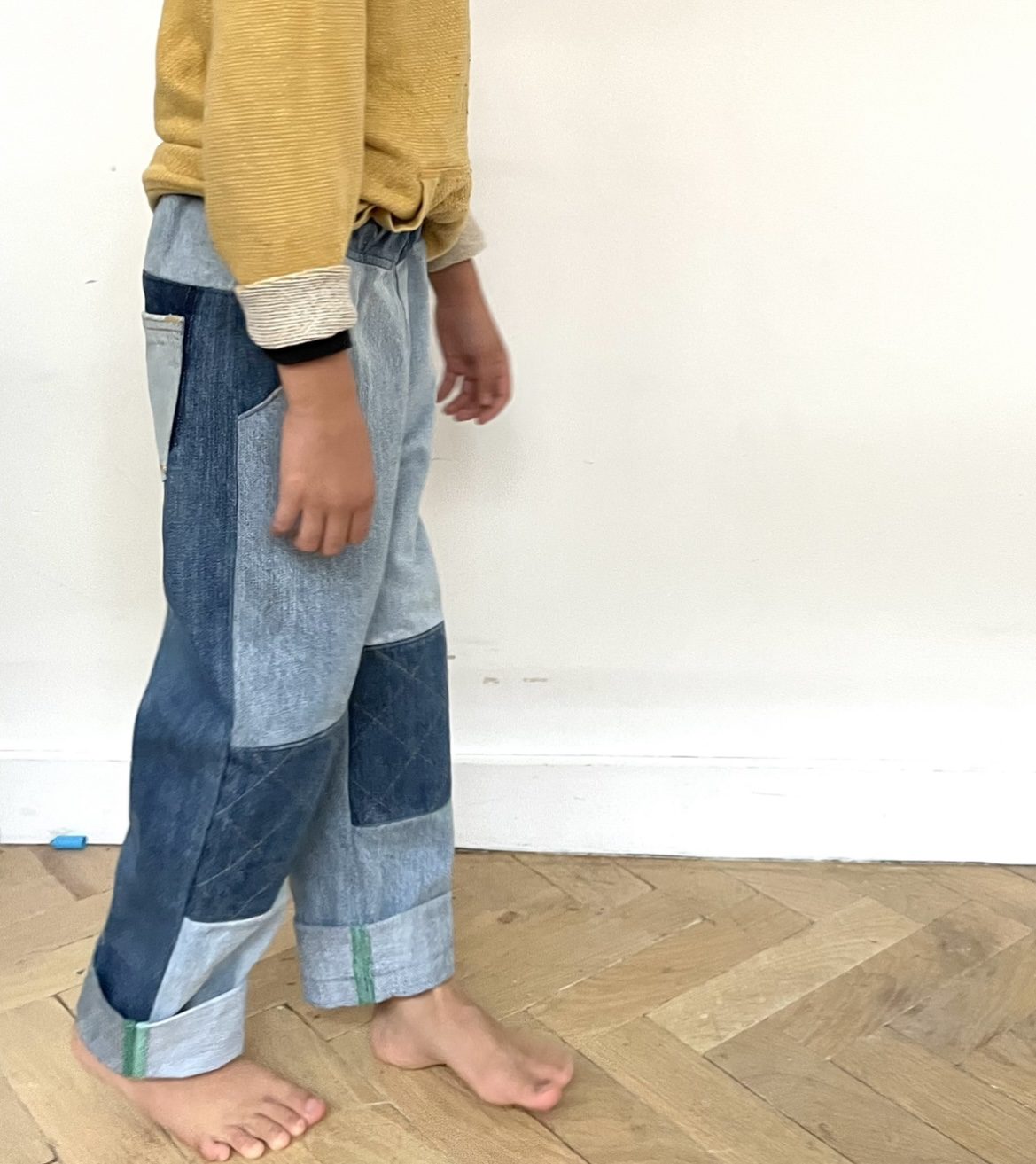 Kids recycled denim baggy jeans