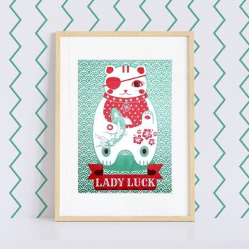 Lady Luck A4 Risograph Print