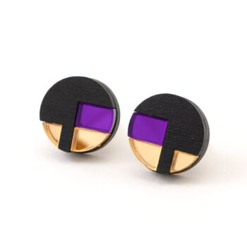 FORM067 NUT Stud Earrings - Purple