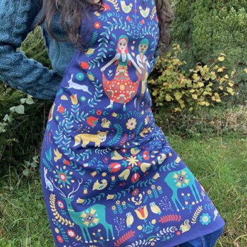 100% Cotton Woodland Gypsy Apron in Deep Blue