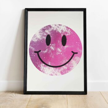 Fluorescent Moon Screen Print A4 (Pink)