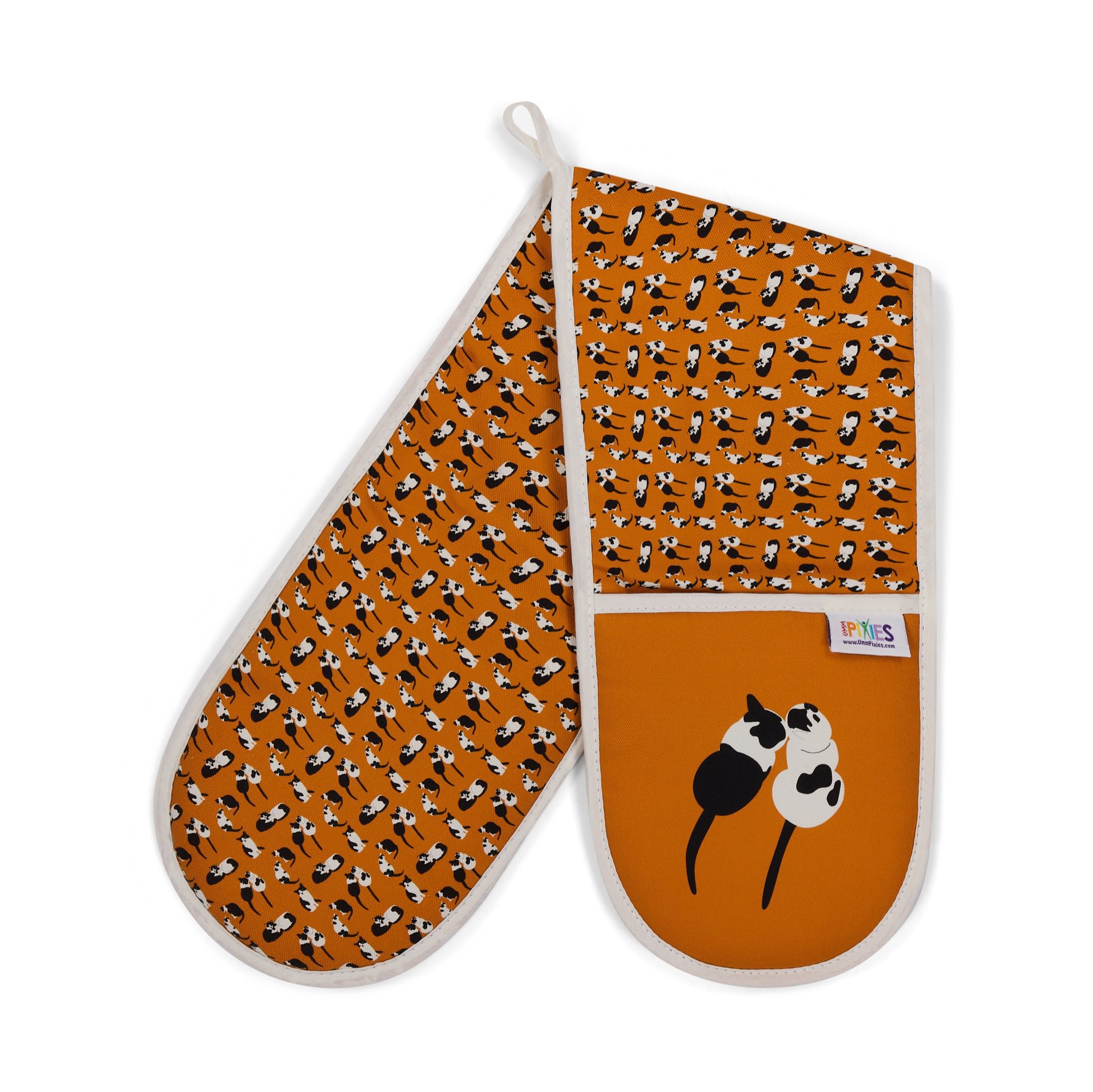 Cats organic cotton double oven gloves