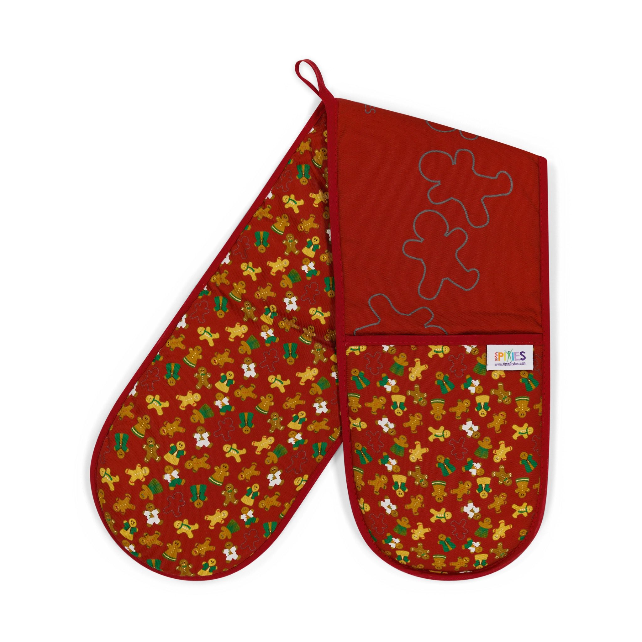 Gingerbread Folk organic cotton double oven gloves