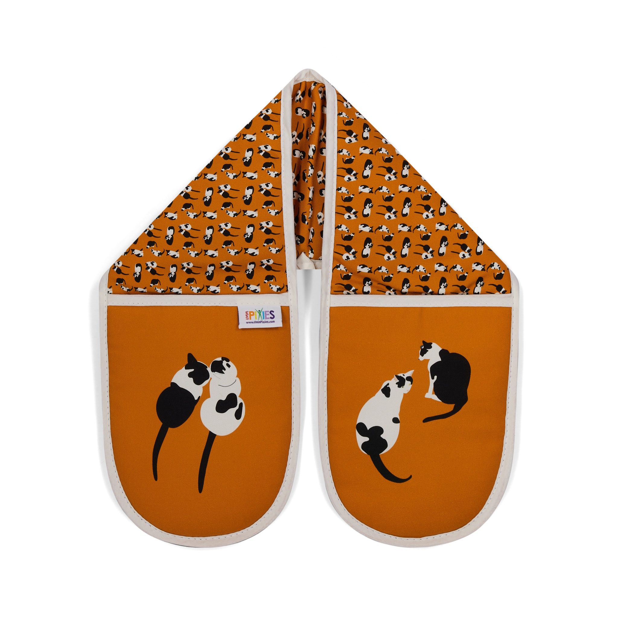 Cats organic cotton double oven gloves