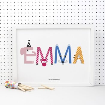 Animal Name Print - personalised name print