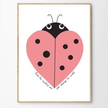 Personalised Ladybird Heart Print