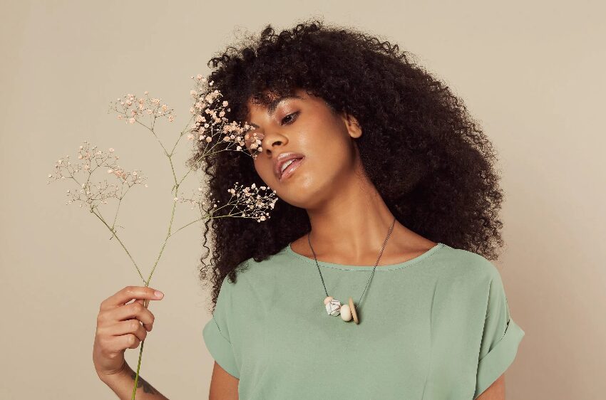 Essential Oil Diffuser White, Peach and Beige Silicone Necklace