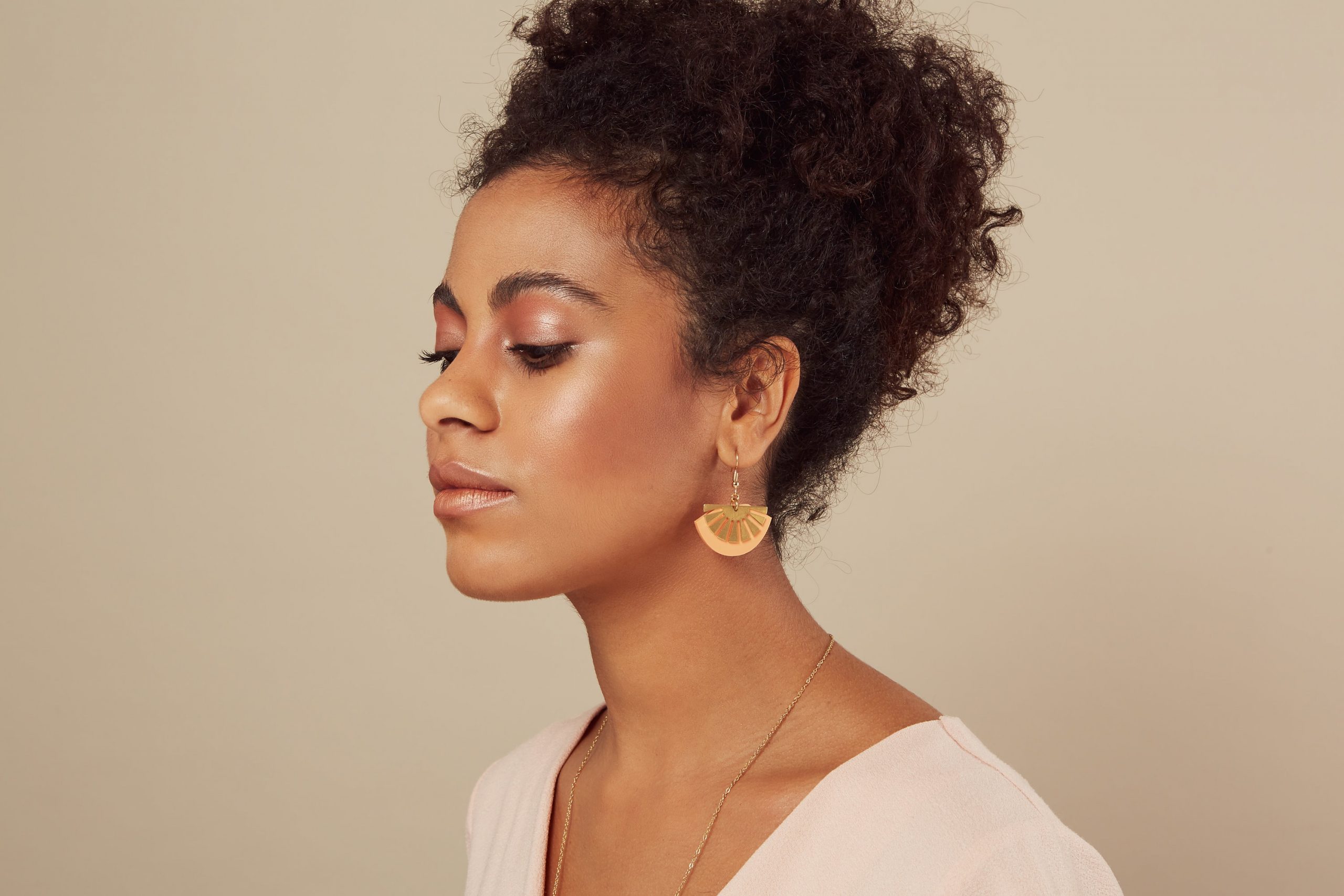 Sunset Statement Earrings – Brass Art Deco Earrings