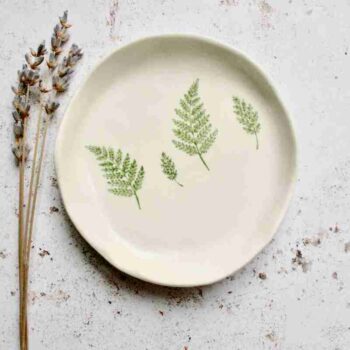 Porcelain Plate - Fern Design