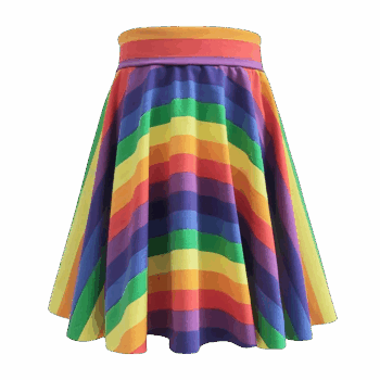 Rainbow jersey circle skirt