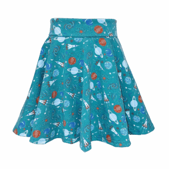 Rockets and planets jersey skater skirt