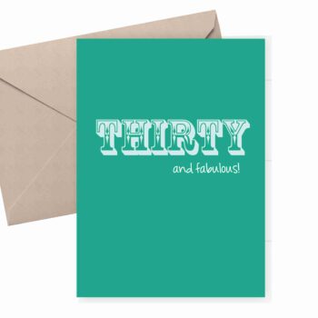 30th birthday card - 30 and fabulous