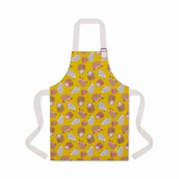 Hedgehogs Unisex Apron for Children in yellow