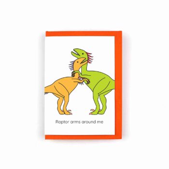 Raptor Dinosaur Valentine's day card