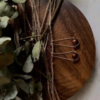 Libra Wooden Ball Earrings