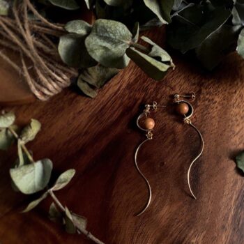Hazel Wooden Ball Earrings