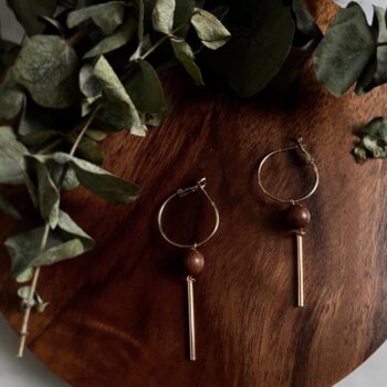 Una Wooden Ball Earrings