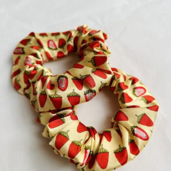 Strawberries and cream silk scrunchie