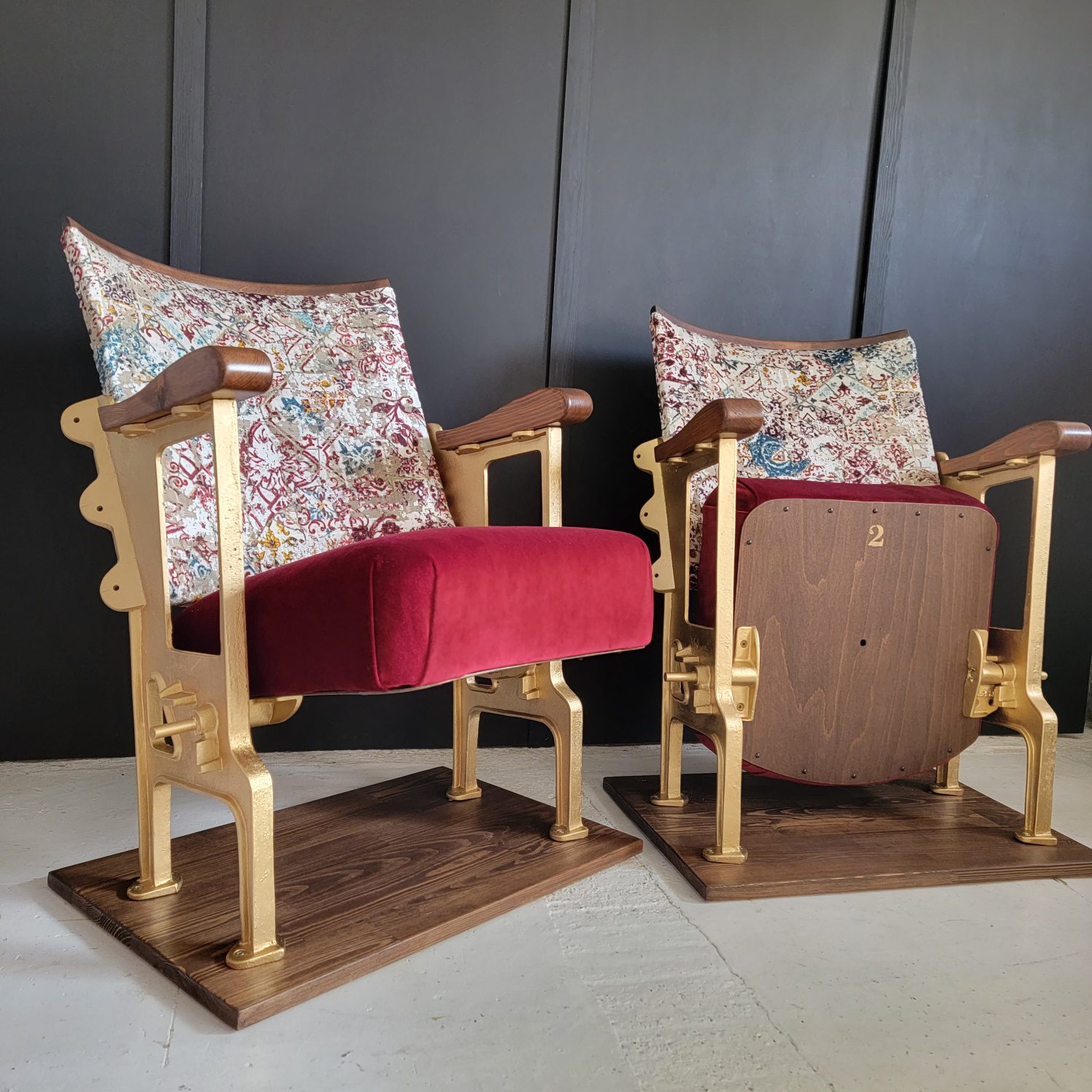 Art Deco Furniture - Customisable vintage cinema seats - single seat