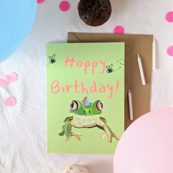 Frog Birthday card - Recycled