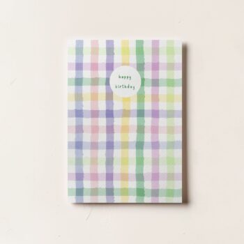 Rainbow Checkerboard Birthday Card