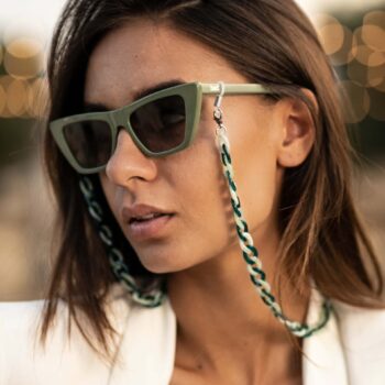 Jade Green and Teal Chunky Acrylic Glasses Chain