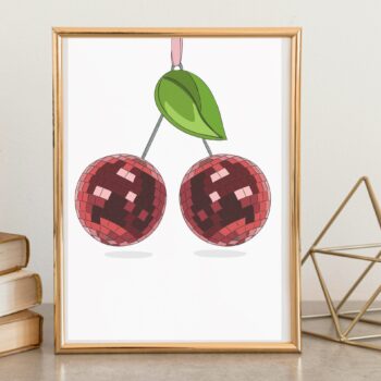 Retro Disco Cherry - Art Print