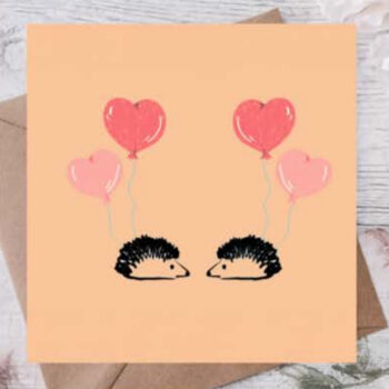 Hedgehog anniversary-birthday card