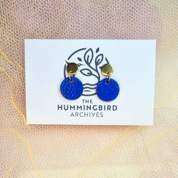 Cobalt Blue Mini Circle Earrings