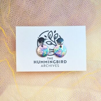 Iridescent Mini Circle Earrings