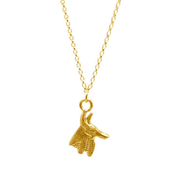 Gold vermeil Anubis pendant on Belcher chain