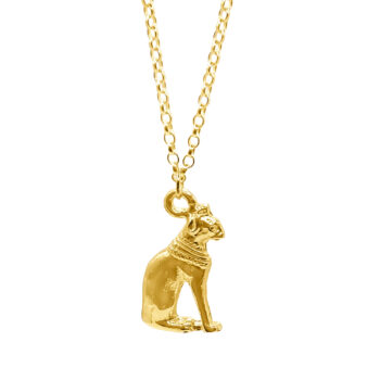 Bast Cat cat pendant in 18 ct gold vermeil on Belcher chain