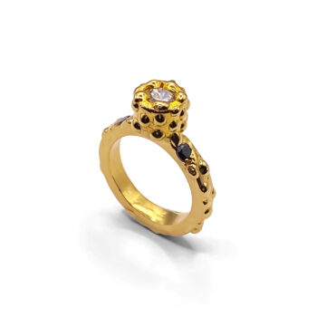 Orbit Ring in 18ct gold vermeil with gemstone