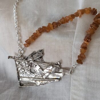 Necklace of silver and garnet