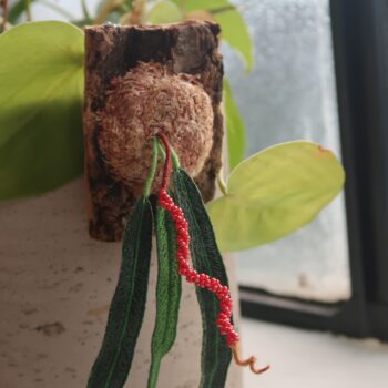 Wendy Anthurium Tie – Hand-Embroidered Fridge Magnet