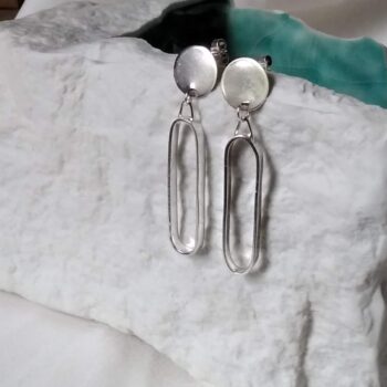 Sterling silver Oval earrings