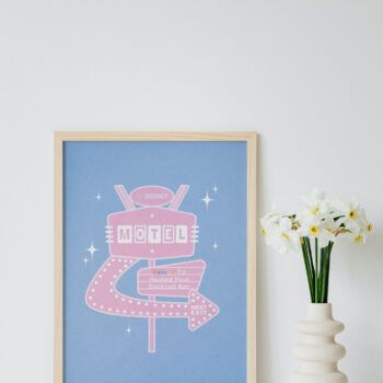 Retro Motel Sign Travel Poster