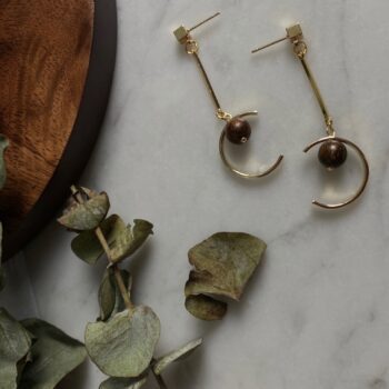 Wooden Ball Earrings - Artemis
